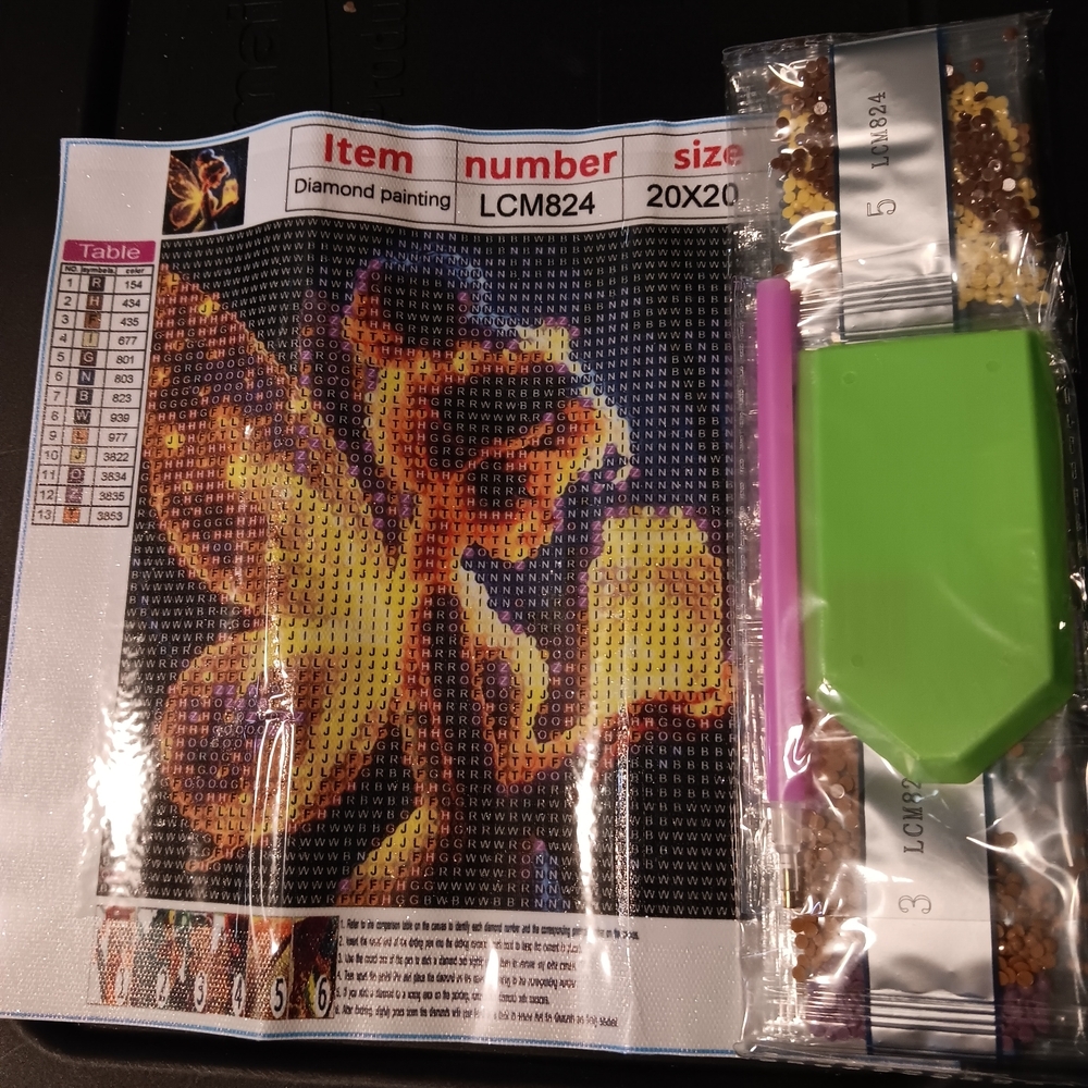 Disney Tinkerbell Diamond Painting Kit - Yellow and Black 20x20